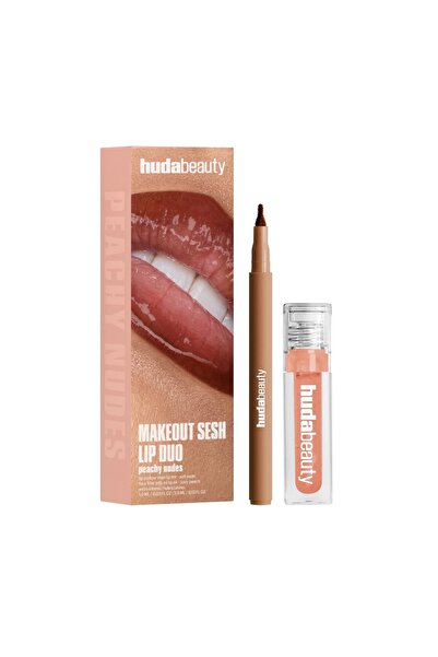 Huda Beauty Make Out Slice Duo Lip Kit in Peach Nude Shades
