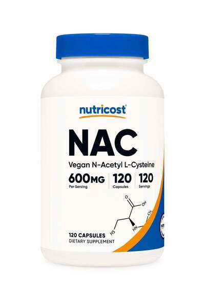 Nutricost NAC, Vegan N-Acetyl L-Cysteine, 600mg Per Serving, 120 Capsules