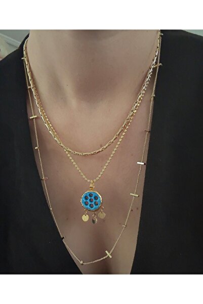 mibrillo طقم قلادات من ثلاث قطع (طقم قلادات من ثلاث قطع (قلادة مجوهرات، قلادة...