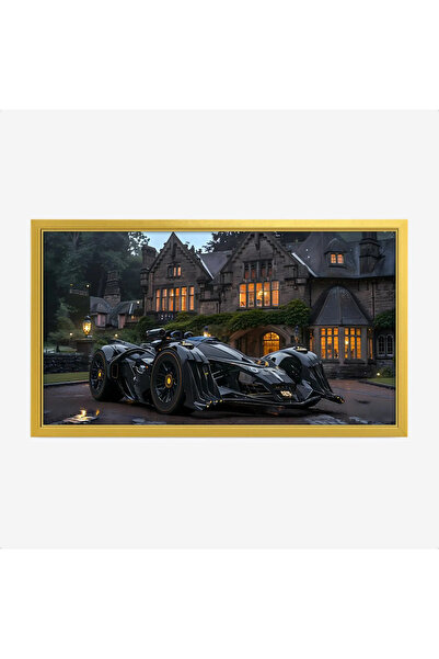 Tajridhome لوحة سيارات - سيارة رياضية سوداء - خلفية منزل كلاسيكي - درامي - لو...