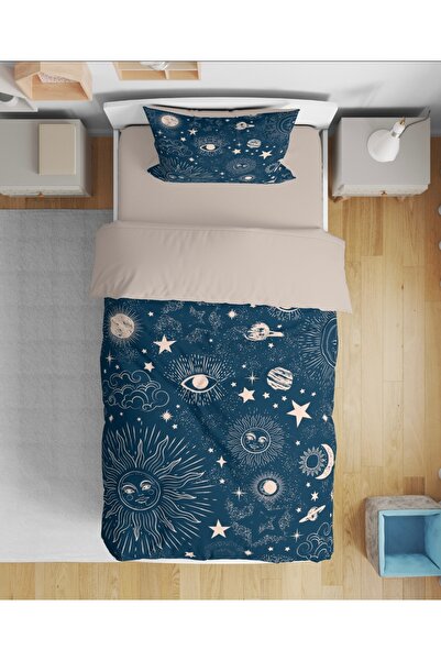 Home Space-Themed Single Bedding Set