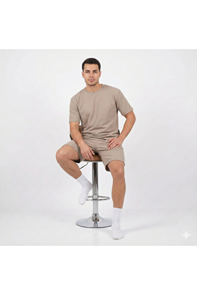 Ayans Pijama Stretch Fabric Combed Cotton Capri Pocketed Unisex Pajama Set