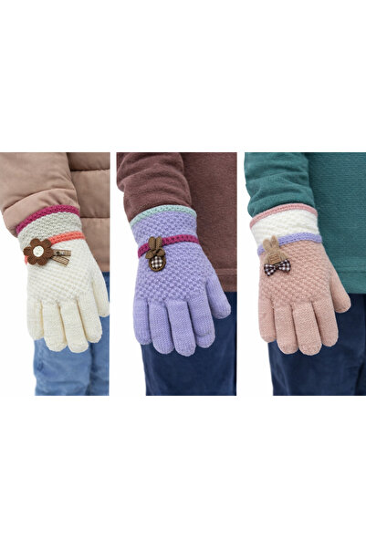 Kitti 3-6 Yaş Örme Kız Eldiven