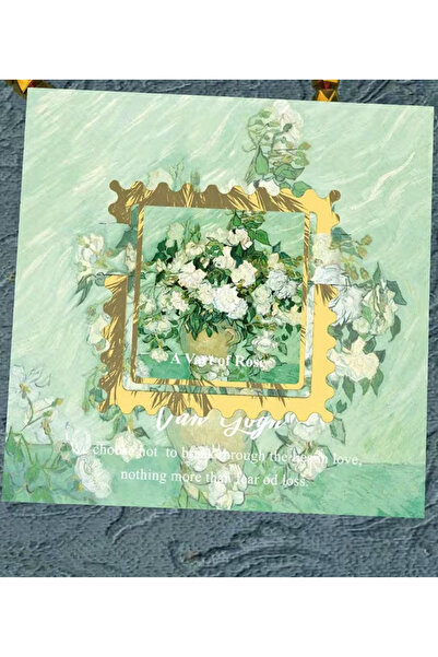 Kolbi Craft White Rose Vase Van Gogh Gold-Plated Metal Bookmark Gift Artistic