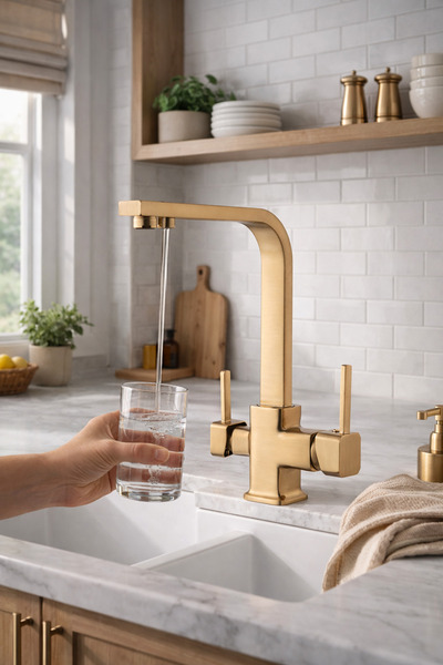 RENA DESIGN MAT GOLD ARITMALI MUTFAK EVİYE BATARYASI 3 YOLLU KARE MUTFAK MUSL...