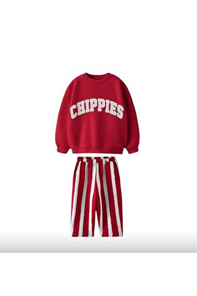 Lolliboomkids Chippies burgundy color bottom top tracksuit set - burgundy - 5...