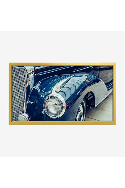 Tajridhome لوحة سيارات كلاسيكية - سيارة زرقاء قديمة - إضاءة طبيعية - عصرية - ...