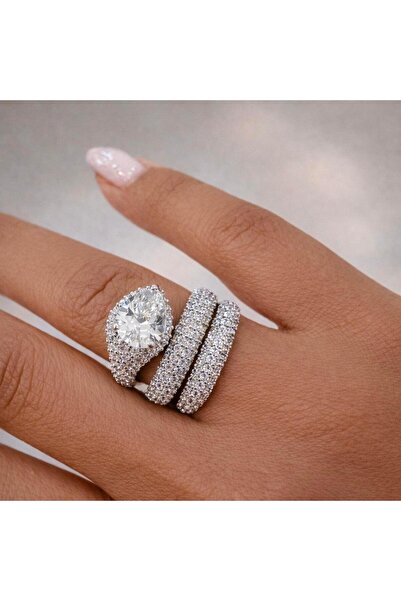 neslyaccessories Spiral model drop stone large form adjustable sparkling ring