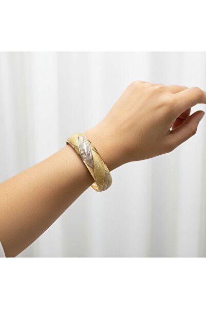 kuyumcu nurettin 10 gr (GRAM) Kalemli Noktalı Şarnel Bilezik 22 Ayar Altın Ya...