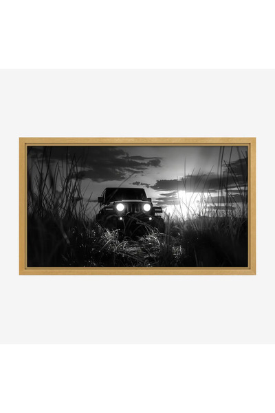 Tajridhome لوحة سيارات - سيارة في الطبيعة - ألوان داكنة - درامي - لوحات فن عص...