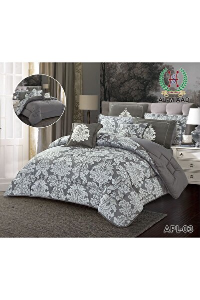 ALMIAAD مفرش أبل 8 قطعه جاكار ملكي فخم وراقي-لحاف نفرين