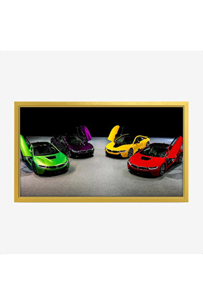 Tajridhome لوحة سيارات رياضية - مجموعة ملونة - خلفية داكنة - ديناميكي - لوحات...