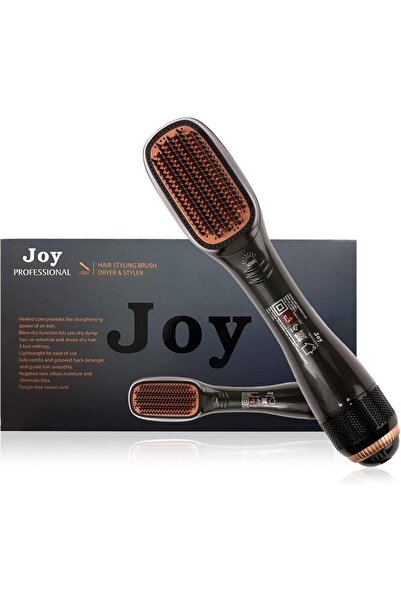 Generic JOY Professional Heated Styling Brush - Portable 2-in-1 Hair Straight...