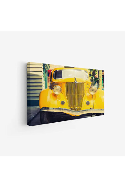 Tajridhome Classic car painting - Old yellow car - Colorful urban background ...