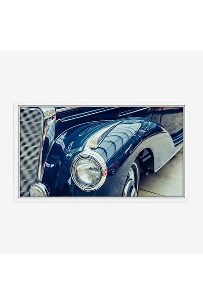 Tajridhome لوحة سيارات كلاسيكية - سيارة زرقاء قديمة - إضاءة طبيعية - عصرية - ...