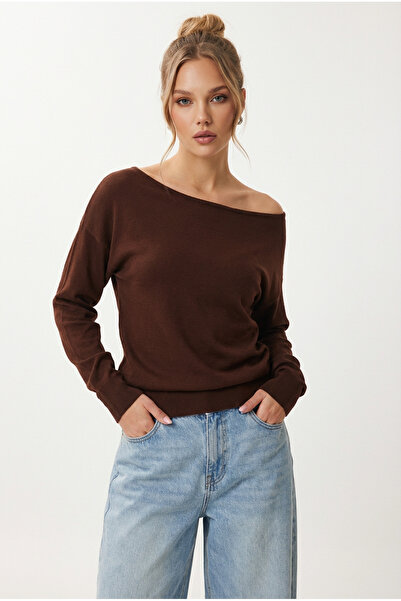 Happiness İstanbul Açık Omuzlu Triko Kazak