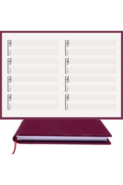 BİDEFTER Guitar Note Book Left - 100% Handmade with Tab Key, Hand Sewing, 202...