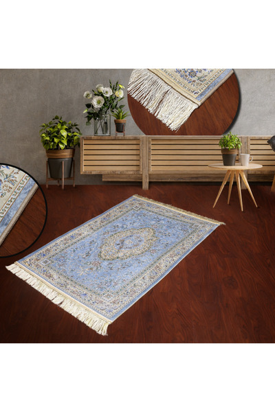 SUNDUS Prayer rug in warm colors and with a comfortable silky texture, 120 x ...