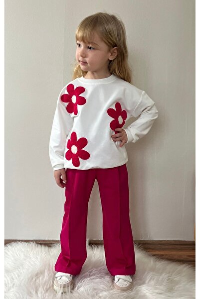 Patriko طقم ملابس رياضية أنيقة للفتيات من الموسم الثاني مطرز بالزهور - طقم عل...