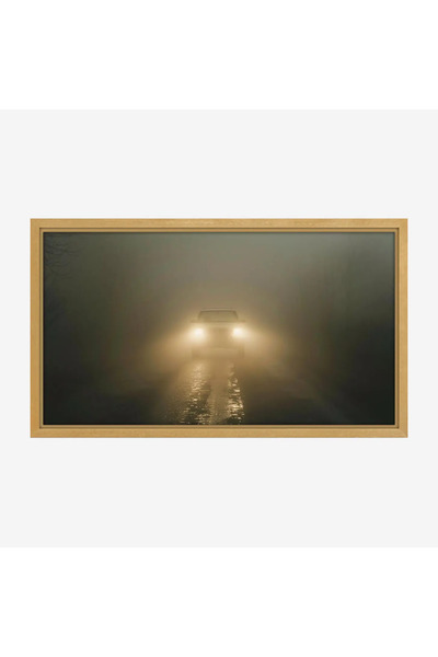 Tajridhome Foggy Nature Painting - Car in the Fog - Gray Colors - Mysterious ...