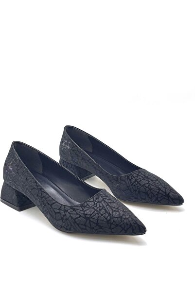 KİNDEP Biella Women's Short Heeled Shoes Black