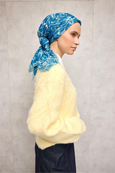 Silk Home وشاح قطني ناعم بنمط نباتي