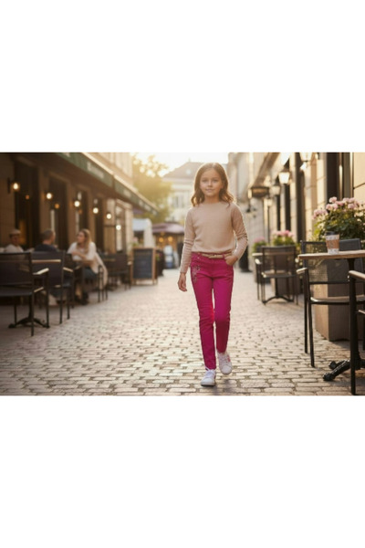 E-Giyimbank Girls' Velvet Pants High Proportion Velvet Fabric Casual Winter C...