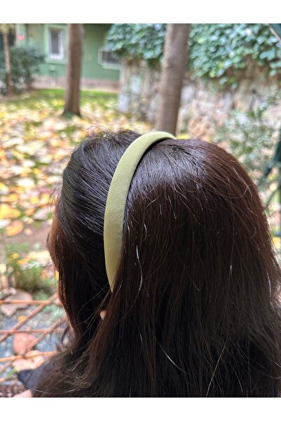 Darya Dd681 Khaki Green Fabric Thin Hair Crown – Plain Matte Women's and Girl...