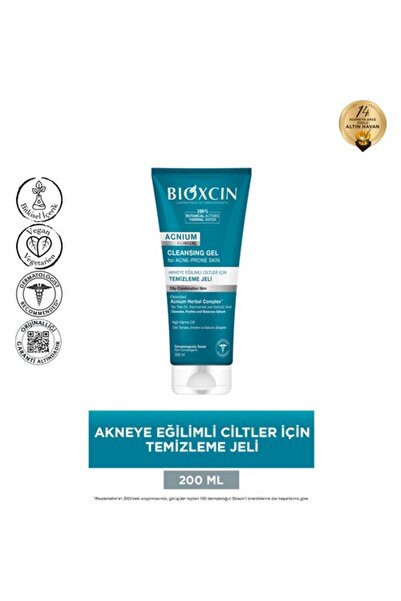 Bioxcin Acnium Yüz Yıkama Jeli Sebium Dengeleyici 200 ml