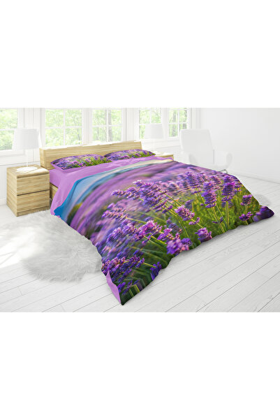 SAREL Lavanta Baskılı 3D ÇİFT KİŞİLİK NEVRESİM TAKIMI