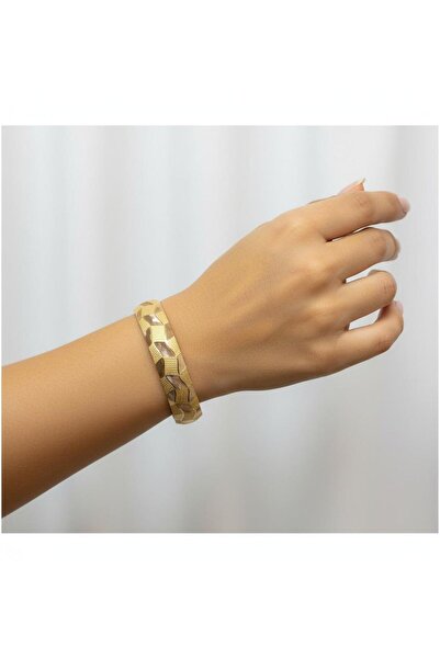 10 gr (GRAM) Desenli Şarnel Bilezik 22 Ayar Altın Yatırımlık İşçiliksiz