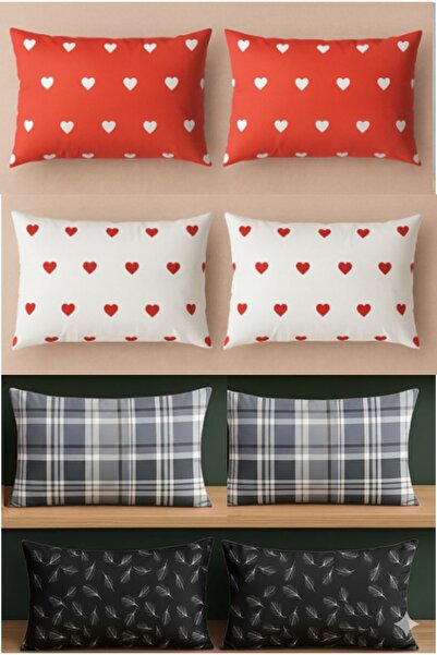 SADEN HOME Huse de pernă din bumbac, 8 bucăți, 4 modele