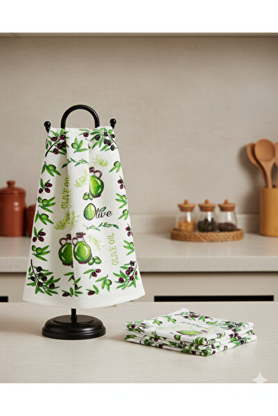 Fırsato EKO Havlu Dokulu Zeytin Desenli 40x70 4'lü Mutfak Havlusu | Kurulama ...