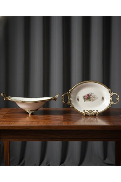 Elips Hediyelik Oval Çukur Servis Tabağı 35,5 cm