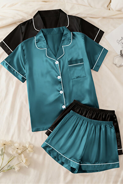 Sweet Dream 2 Sets Pajama Set for Women 4 Piece Lounge Matching Summer Soft S...