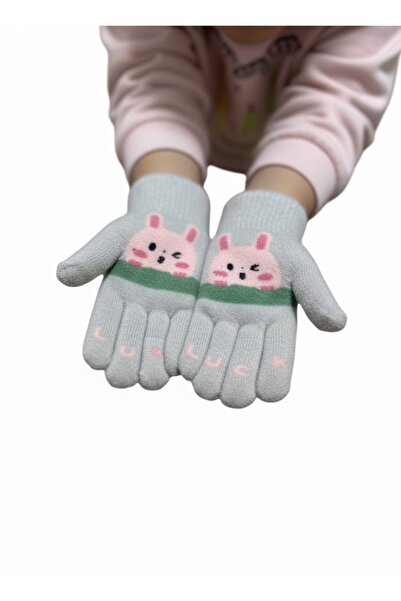Kitti 3-6 Yaş Kız Çocuk Örme Eldiven