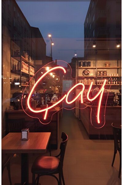 HM NEON LİGHT Çay yazılı Neon Led tabela Cafeler için