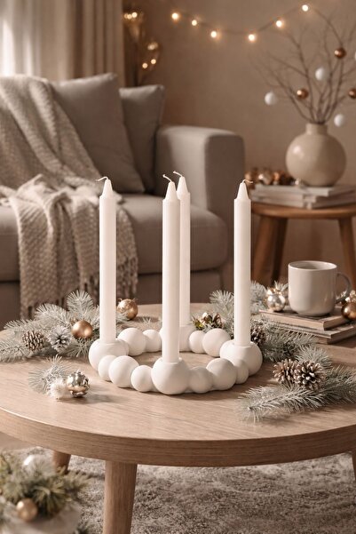 Mandalin Art Studio Yuvarlak 4’lü Yaratıcı Mumluk