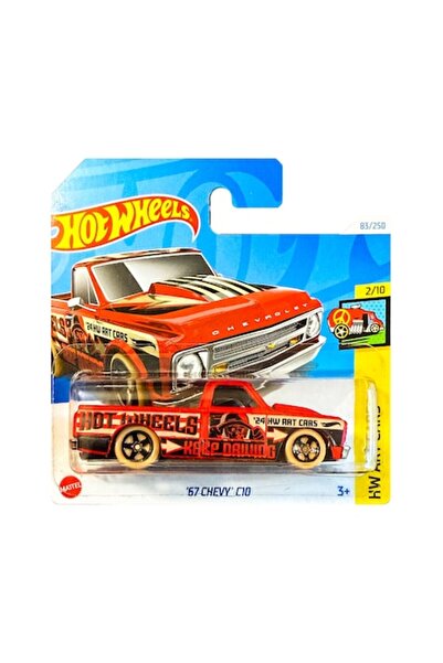 HOT WHEELS Hot Wheels Diecast Car, '67 Chevy C10, 1:64, Red