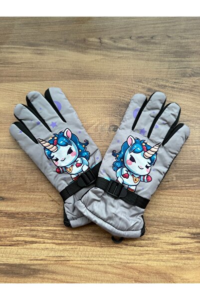 Blotch قفازات التزلج والثلج للأطفال من Unikorn باللون الرمادي للأعمار من 5 إل...