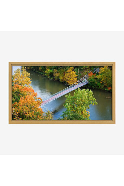 Tajridhome لوحة طبيعة هادئة - جسر معلق - ألوان خريفية - هادئ - لوحات طبيعة - ...