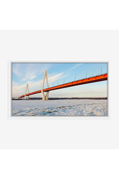 Tajridhome Bridge painting - Suspension bridge - Blue sky - Serene - Modern a...