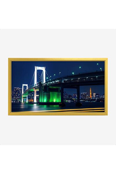 Tajridhome لوحة جسر - مشهد ليلي - أضواء متلألئة - درامي - لوحات فن عصري - لوح...