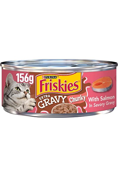 Friskies طعام القطط الرطب بورينا إكسترا جريفي بنكهة السلمون