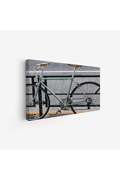 Tajridhome Bicycle painting - Bicycle on the sidewalk - Gray and blue colors ...