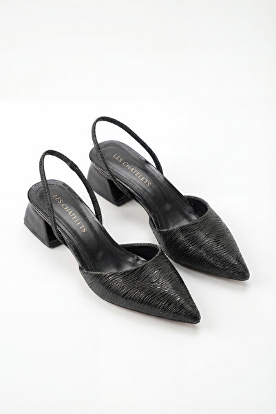 Les Chatelets حذاء بكعب مدبب مفتوح من الخلف للنساء من إكلات دي نويت