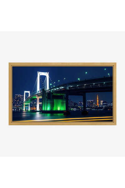 Tajridhome لوحة جسر - مشهد ليلي - أضواء متلألئة - درامي - لوحات فن عصري - لوح...