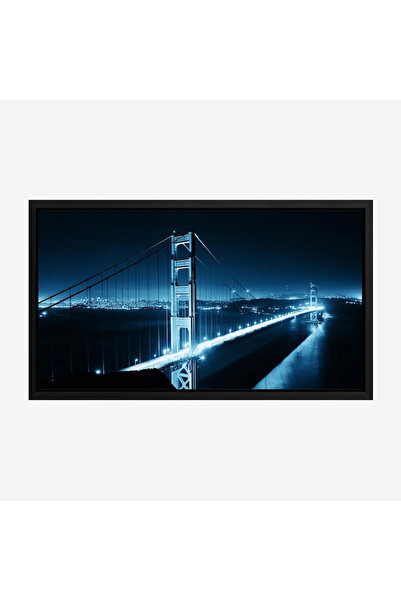 Tajridhome Bridge painting - Golden Bridge - Night Lights - Dramatic - Modern...