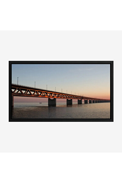 Tajridhome لوحة جسر - جسر معلق - ألوان غروب الشمس - هادئ - لوحات مناظر طبيعية...