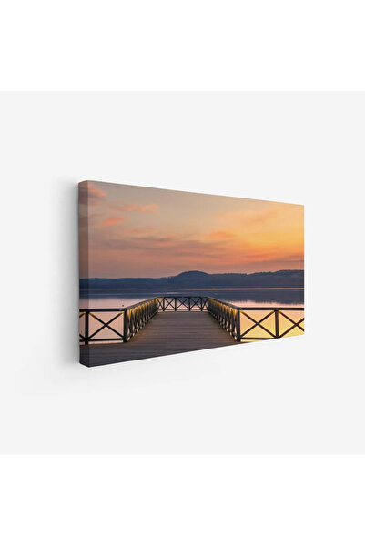 Tajridhome لوحة طبيعة هادئة - رصيف خشبي - غروب الشمس - هادئ - لوحات طبيعة - ل...